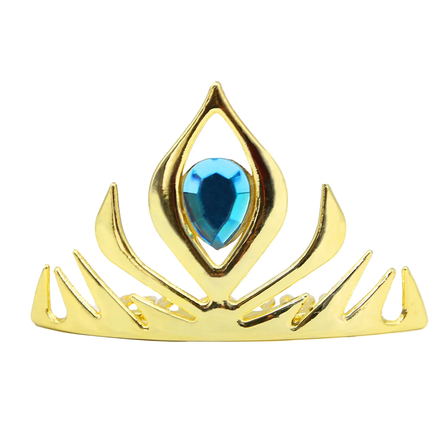 Gilrs Gold Queen Crown Shiny Blue Crystal Princess Prom Crown Girls Party Hair Comb for Girls Birthday Jewelry Gift Party Favor