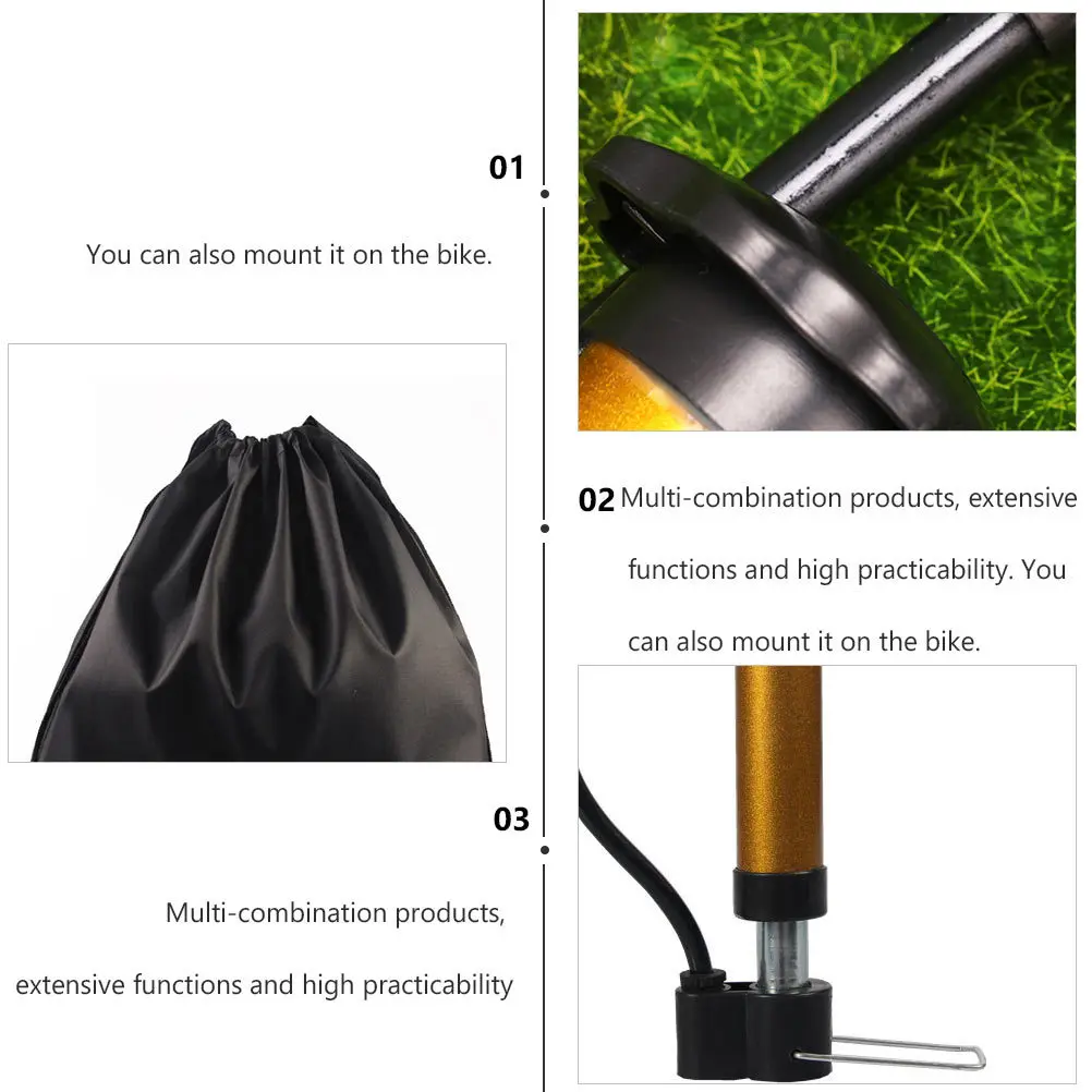 

1Set Mini Aluminum Portable Bike Pump Lightweight Hand Pump Foot Pedal for Inflation Sports Outdoor Use