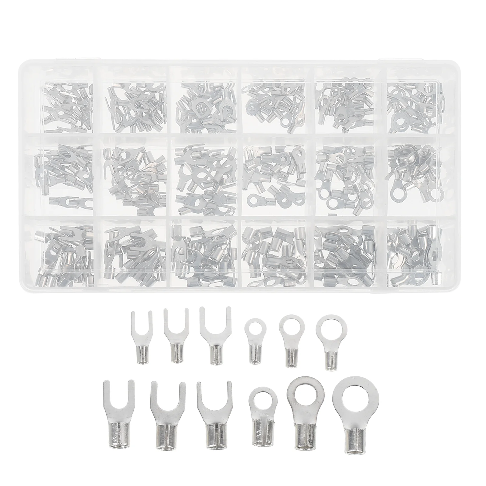 

330 Pcs Cold-pressed Terminals Copper Fork-Shaped End Block Cable Connector Wire