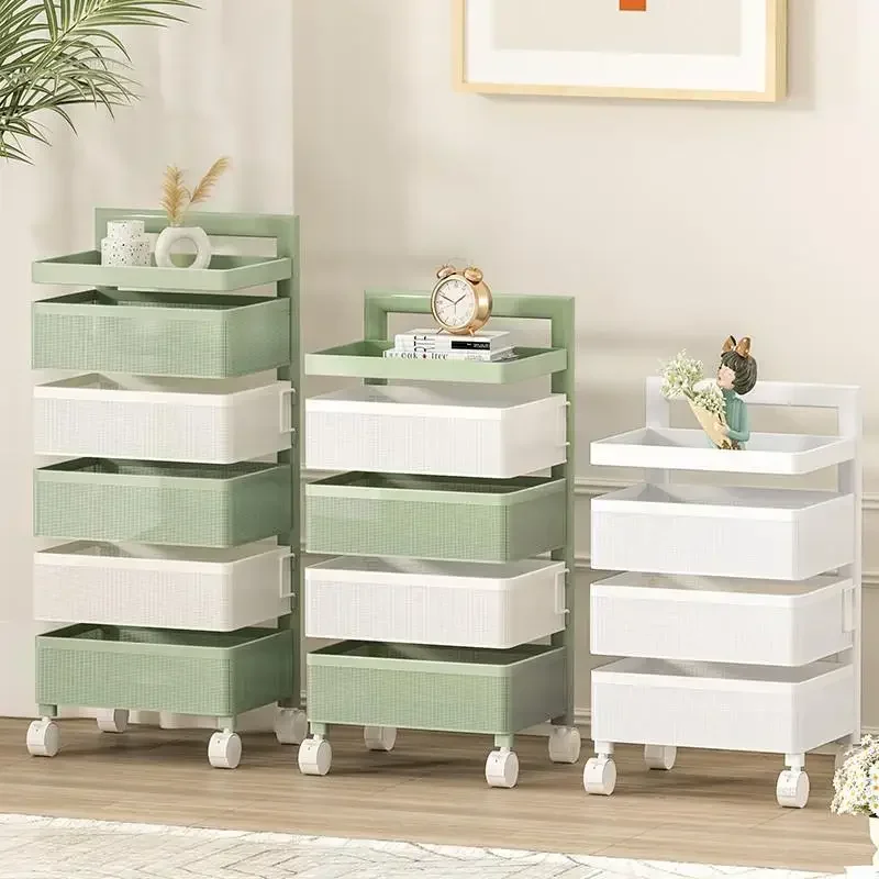 #Tier Durable Kitchen Trolleys Multi-Tier Fruit and Vegetable Storage Cart Removable Gap Kitchen Organizer Cart with Wheels C