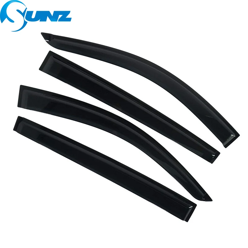 4PCS Injection Black Car Window Deflector For Mitsubishi Triton L200 4th Generation 2006 -2014 Double Cab Side Window Visor