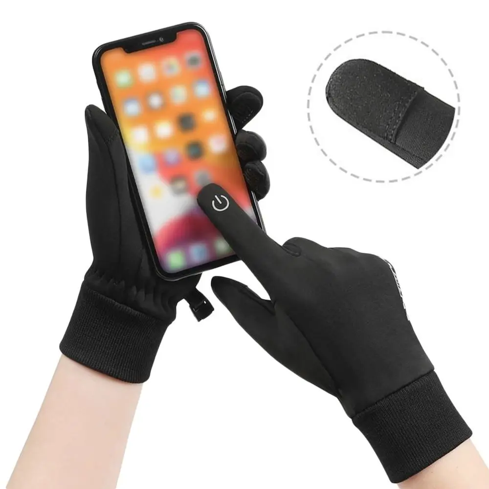 

Non-slip Winter Gloves Touch Screen Full-finger Cycling Riding Mittens Plus Velvet Thicken Children Bicycle Gloves