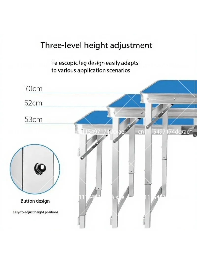 Portable Folding Table Set, Aluminum Alloy Outdoor Desk for Camping Picnic, Market Booth, Exhibition