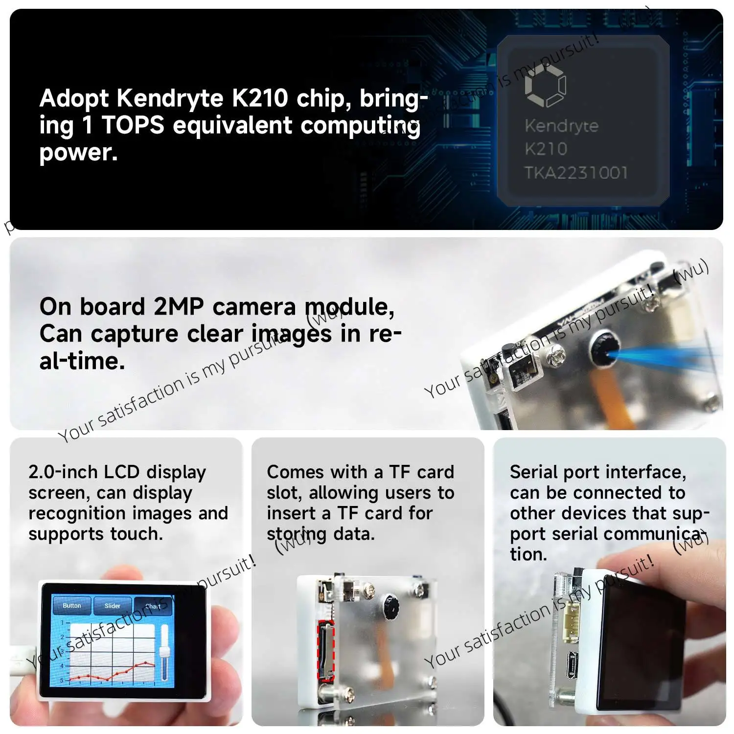 K210 Visual Recognition Module with Bracket for Deep Learning Al Technology DIY Open Source CanMV Electronic Sensor Kit