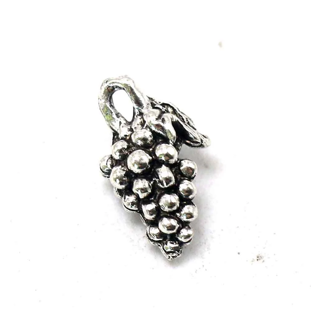 

50 Pcs Alloy Grape Pendant Charm for Necklace Bracelet Earrings Jewelry Making Supplies Silver Color Stylish Design Durability