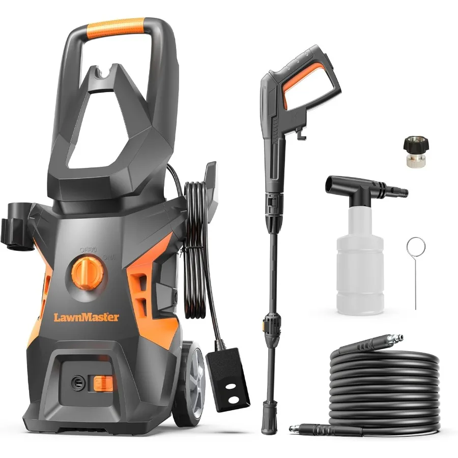 

HighPerformance Electric Pressure Washer for Home and Outdoor Use: 13 Amp Motor 1.4 GPM Flow Rate 2100 Max PSI Includes Foam Bo
