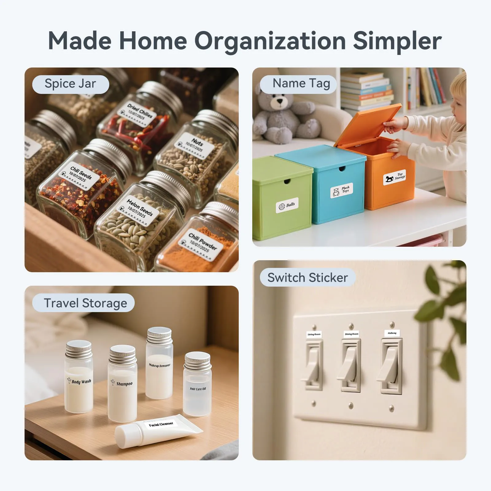 NIIMBOT D110 Label Printer Bluetooth Thermal Printer Self-Adhesive Sticker Printer For Office/Organization/Home Kitchen/School