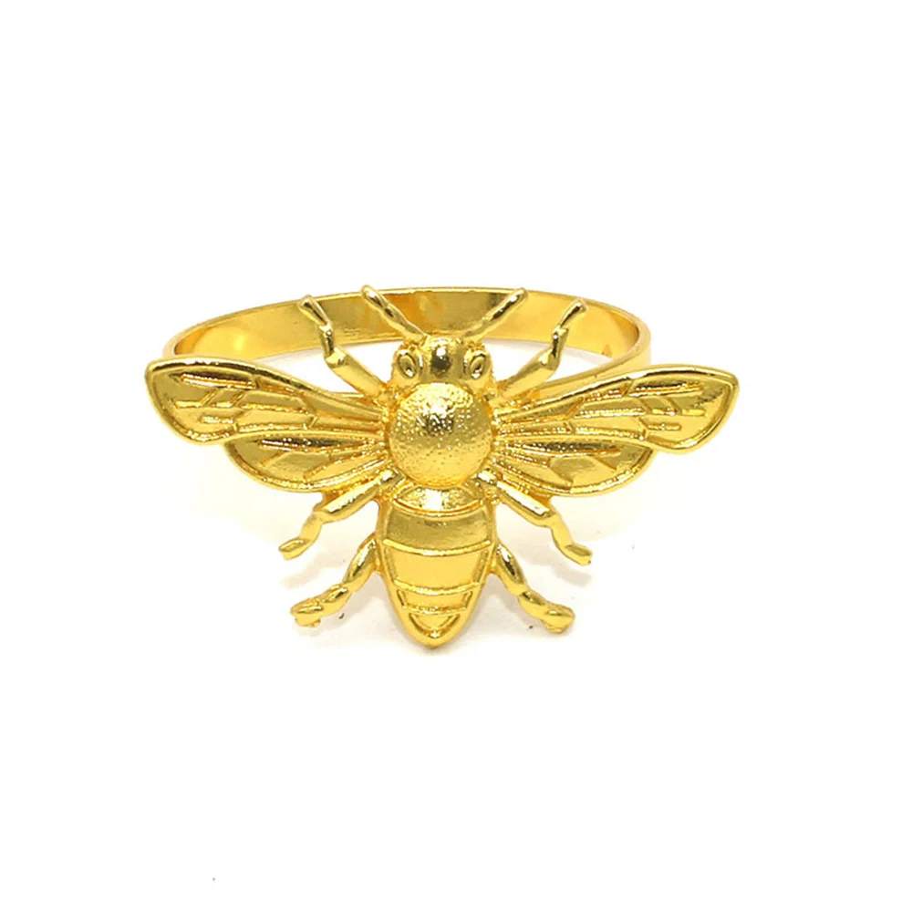6Pcs Gold Napkin Rings Cute Bee Napkin Ring Holders for Christmas Thanksgiving Family Gatherings Wedding Decorations 2024 ERE92