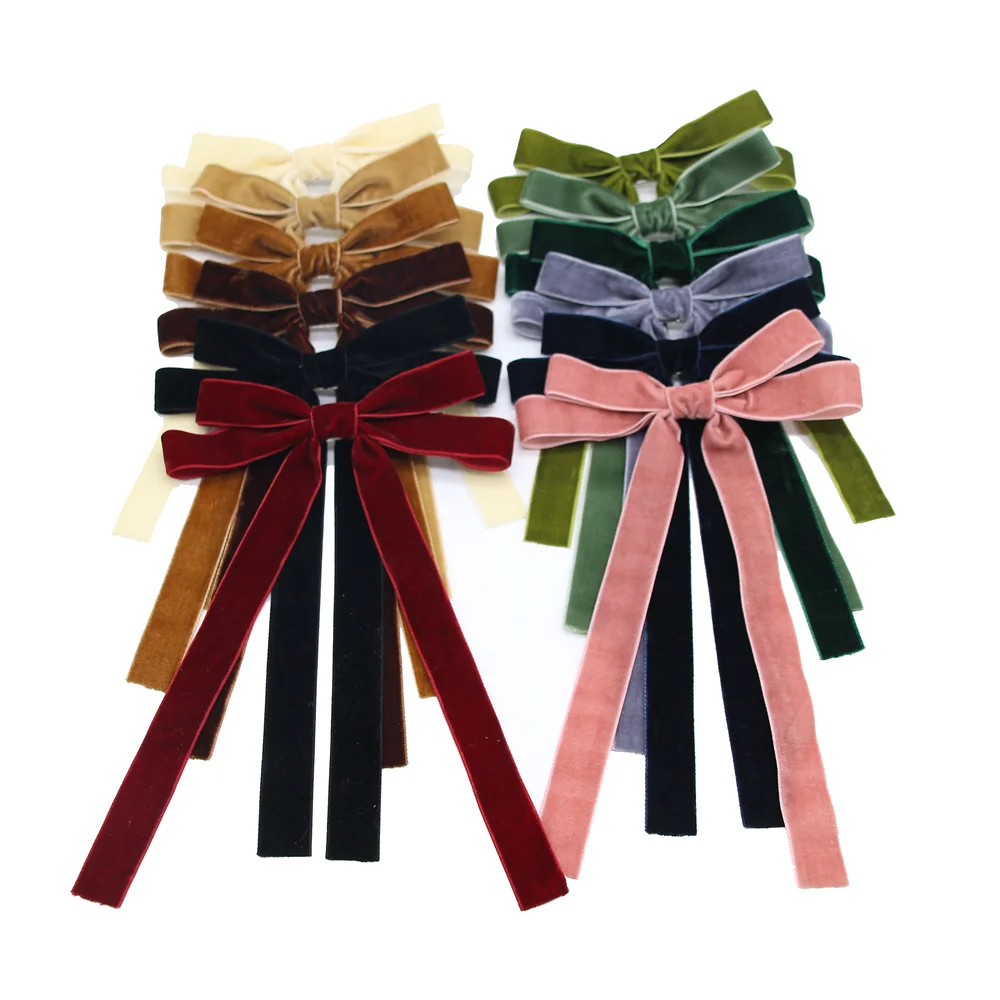 A10 New winter velvett  bow elegant headband fashion children hairband hair accessories baby clip OEM