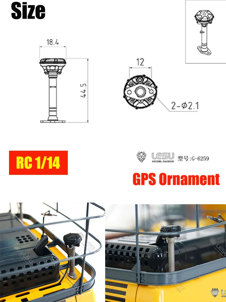 LESU Model For 1/14 Excavator Model Toy Counterweight Decoration Simulation Gps Rc Accessories