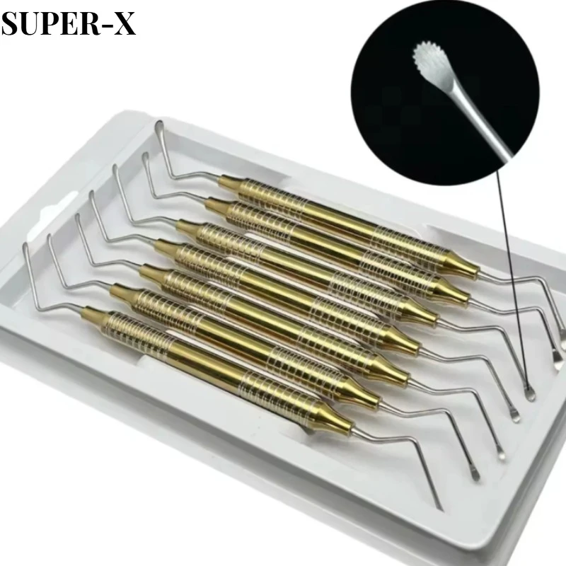 

1/7PCS Dental Toothed Scraper Double Ends Gracey Bone Curette Dental Implant Cleaning Scraping Device Dental Equipment