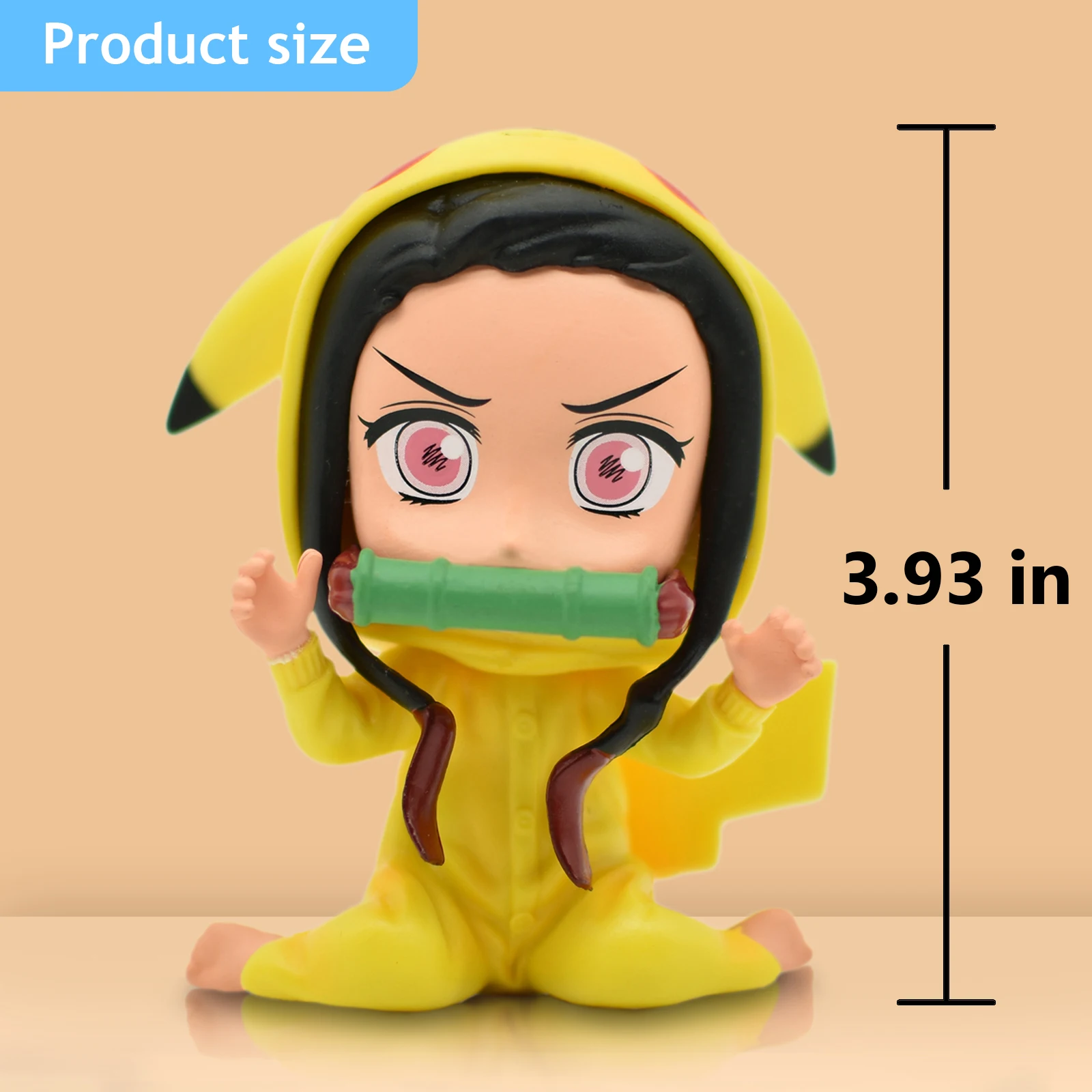 Demon Slayer Anime Action Figures, Nezuko Cosplay, Pikachu, Modelo de Coleção, Boneca, 10cm