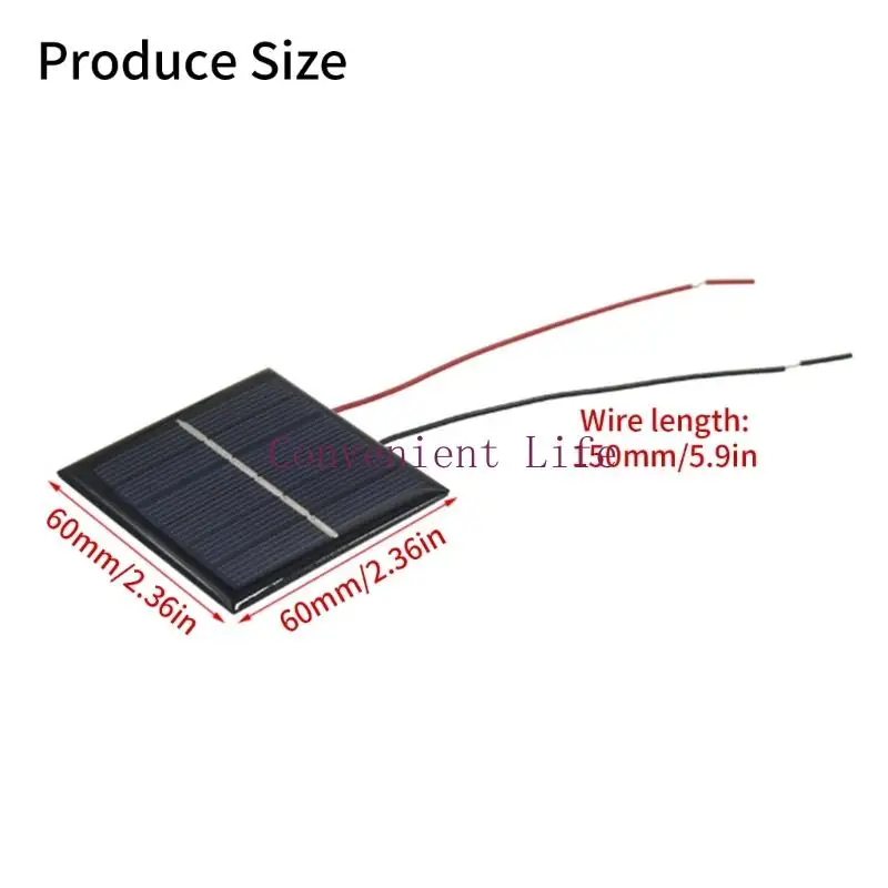 L1EE 2-3V 100mA Small Solar Plate Cell With Wire Polycrystalline Solar Cells Charging Panel Solar Cell Plate for Light