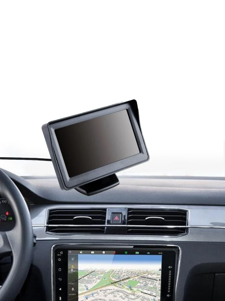 DC12V 4.3 Inch TFT LCD Reverse Monitor 2‑Video‑Input Auto Trigger Rear View Display For Car Truck