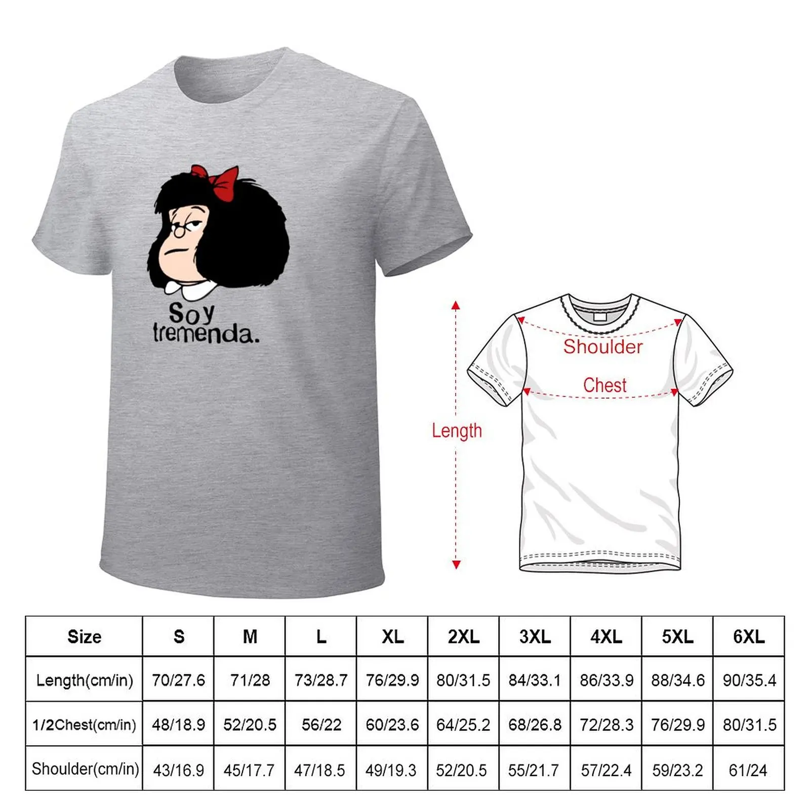 MAFALDA AM TREMENDA QUINO COMIC ARGENTINO T-shirt tops sublime hippie clothes aesthetic clothes mens t shirt graphic