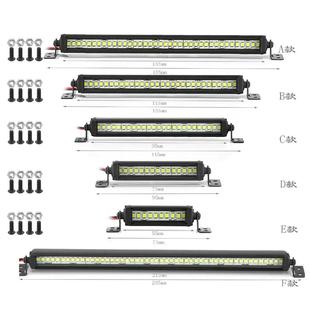 

New Rc Car Roof Lamp 55mm-215mmled Light Bar For 1/10 Rc Crawler Axial Scx10 90046/47 Scx24 Wrangler D90 Trx4 Trx6 Rubicon Body