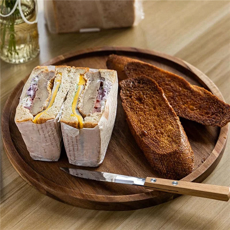 

【24 Hours Sale】2X Round Wood Tray,Wooden Serving Tray,Serving Platter,Appetizer Charcuterie Board,Tray For Kitchen/Countertop A