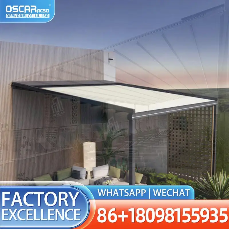 

Retractable Outdoor Patio Garden Canopy Sun Shade for Backyard Terrace Balcony Retractable Canopy Pergola
