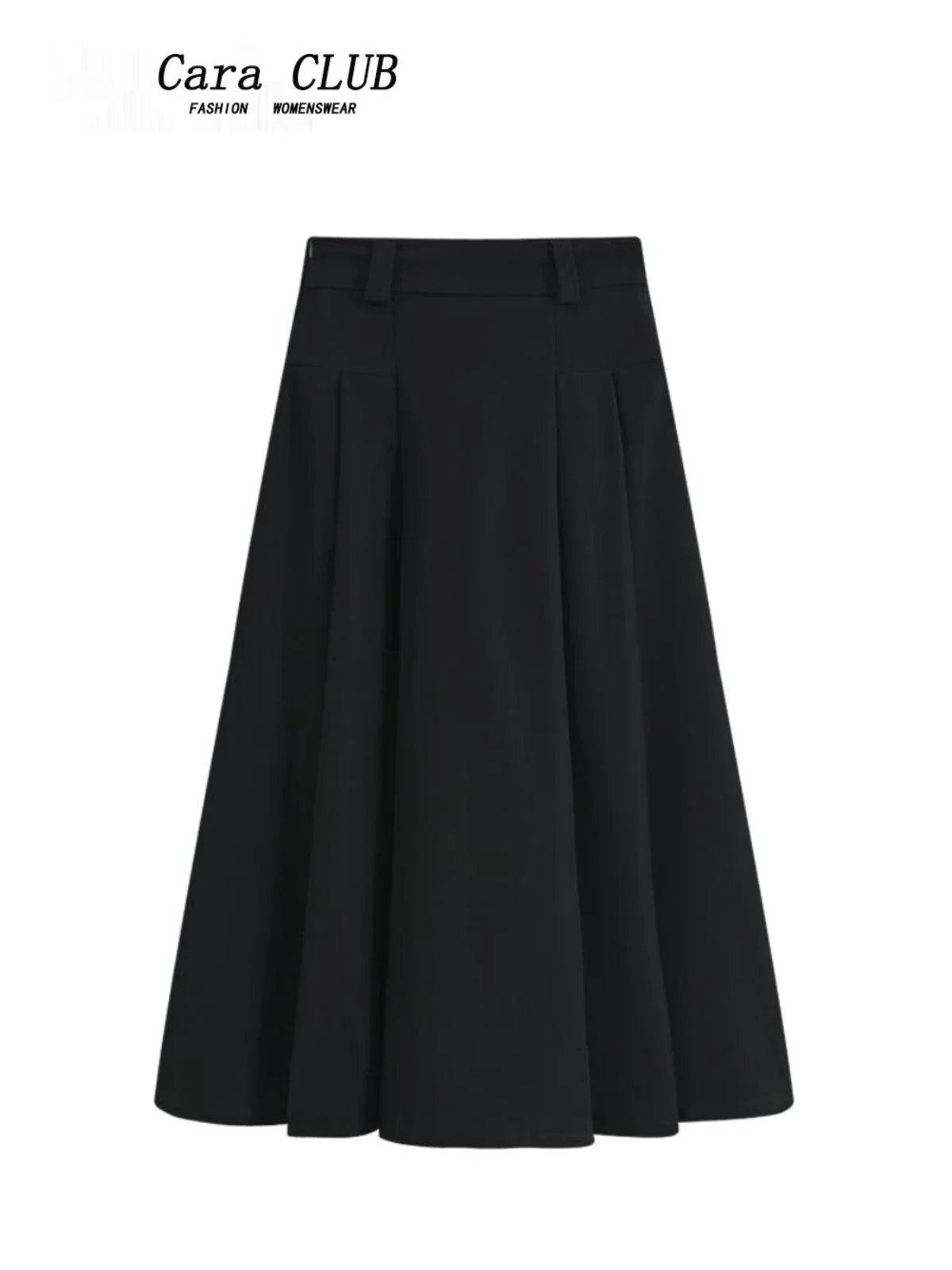 

High Waist A-Line Pleated Skirt plus Size Women's Autumn Faion Slimming Versatile f-length Skirt Korean Sle Commute