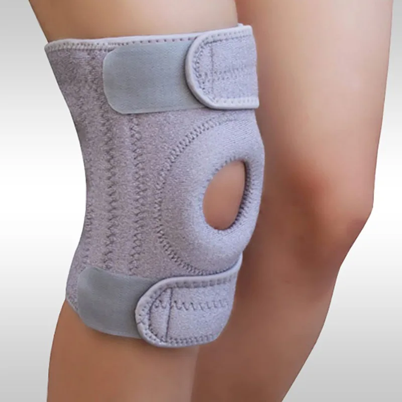 Open Patella Hiking Knee Brace Adjustable Dual Hook & Loop Straps Breathable Neoprene Fabric Ergonomic Stabilizing Design for Mountain Climbing Trekking Knee Injury Prevention Men Women Outdoor Athletes knee support