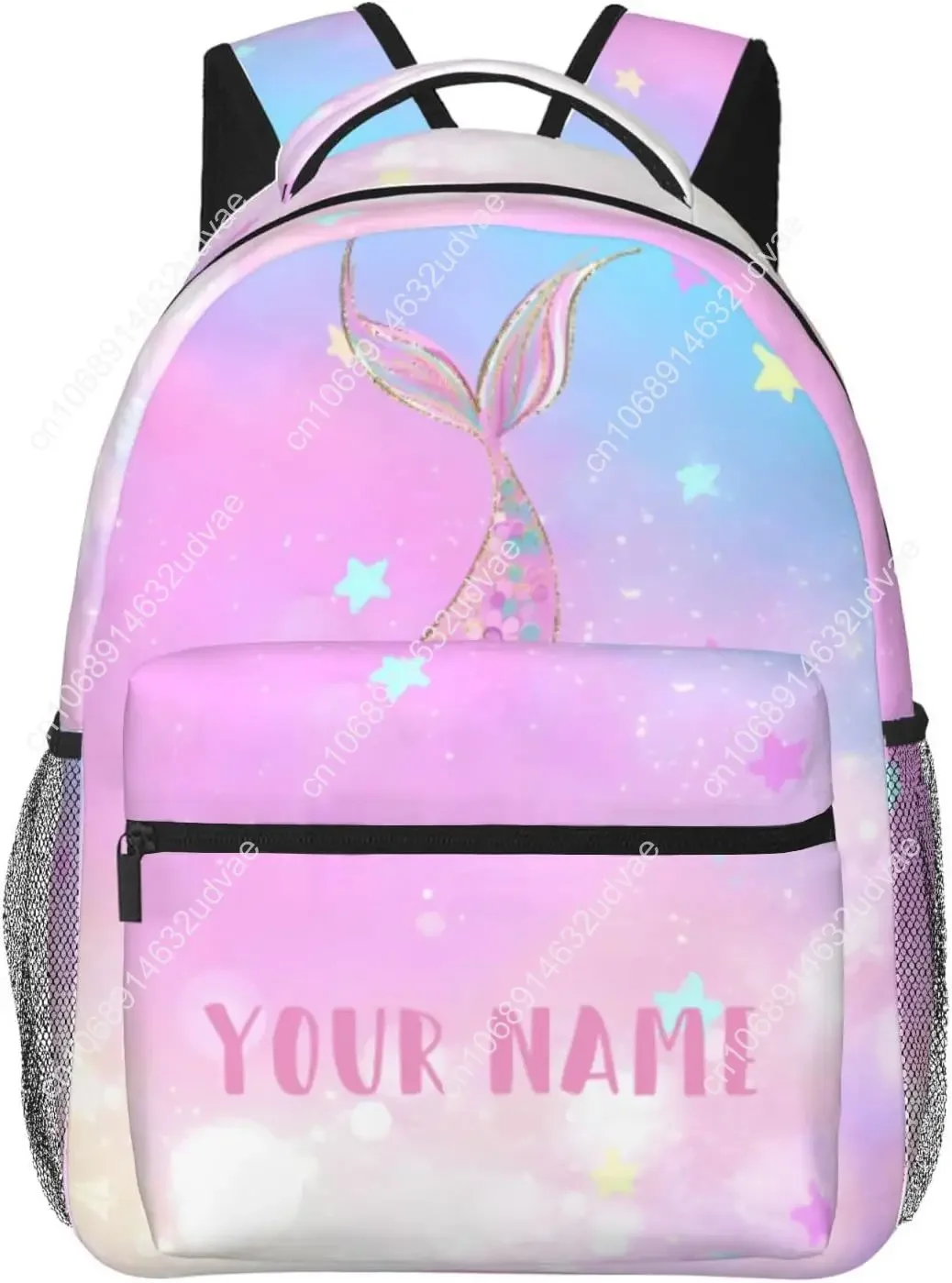 Personalized Backpack for Girls Boys, Custom Backpacks with Name for Kids, Customized Mermaid School Bookbag for Back to School