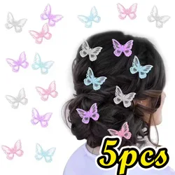 1/5Pcs Korean Sweet White Lace Butterfly Hair Clips Butterfly Hair Barrettes Sweet Hairpins for Women Wedding Hair Accessories