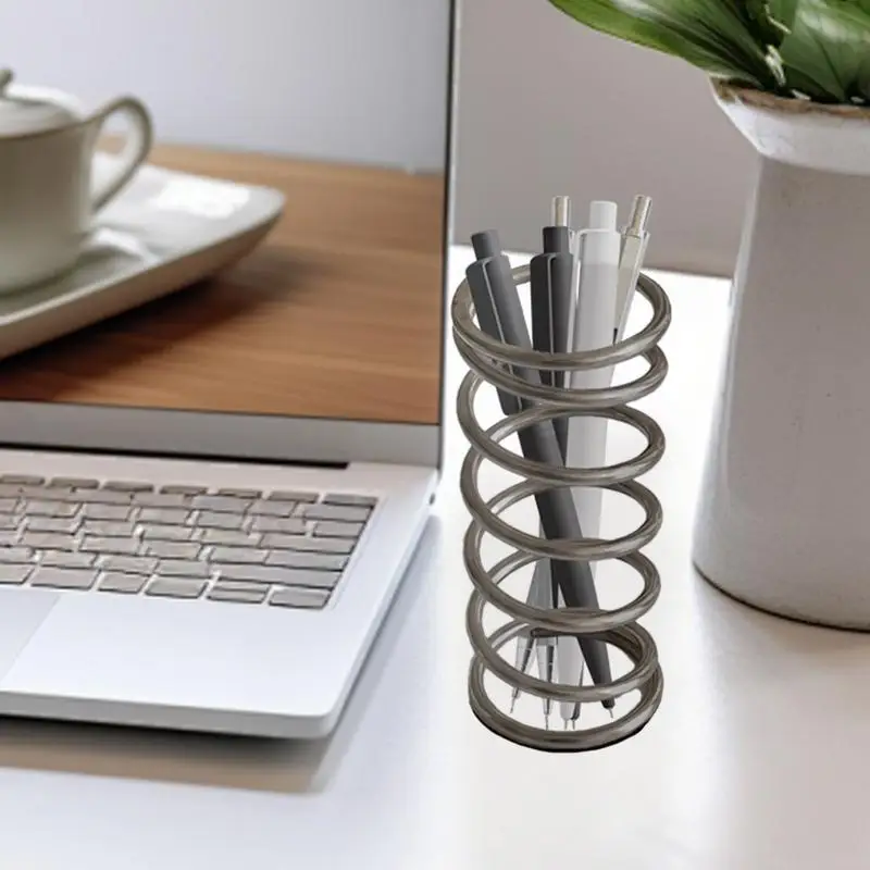 Desk Pencil Holder Thread Shape Modern Metal Pencil Organizer Pen Holder Back To School Stationery Holder Household Ornament For