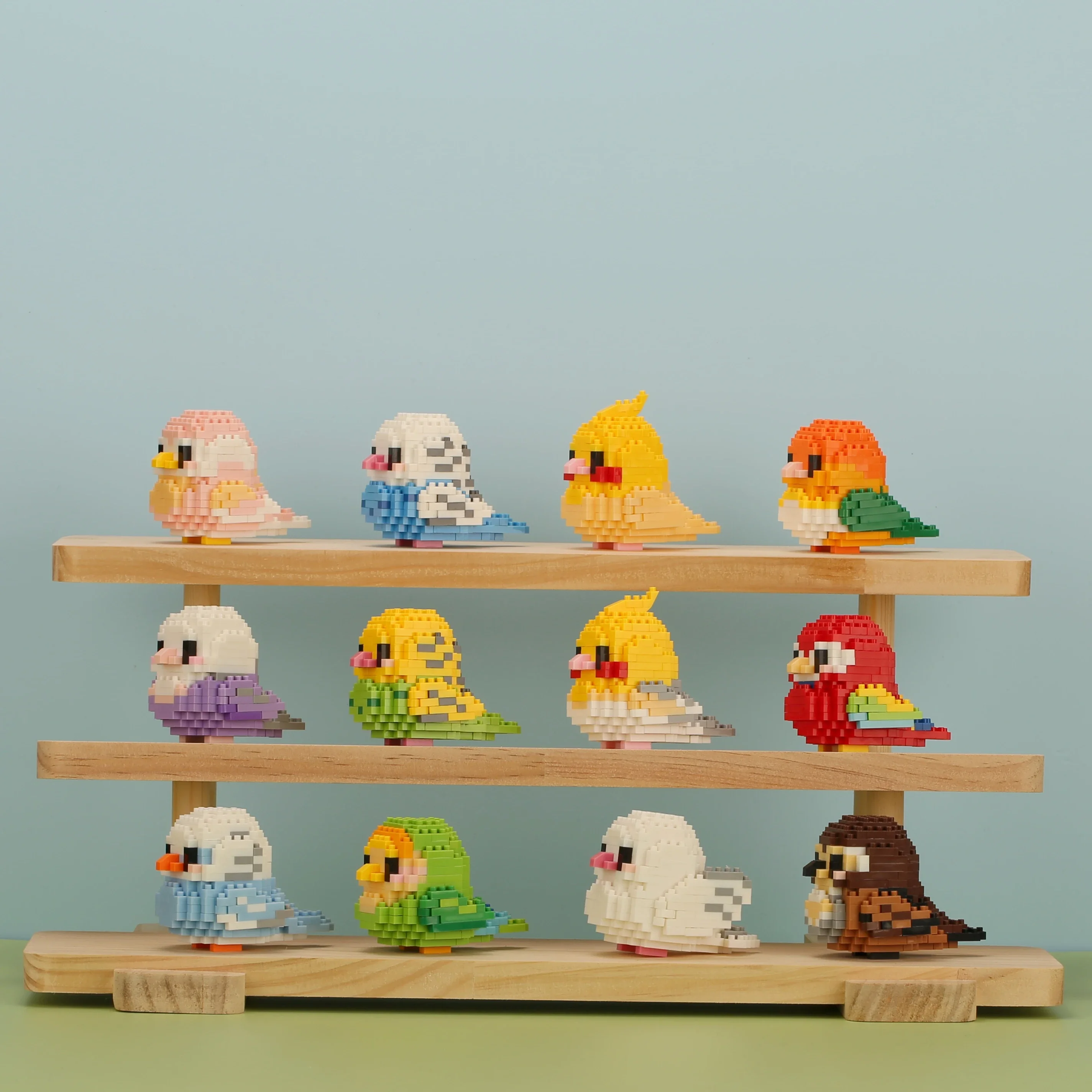 Moe Bird série blocs de construction jouets assemblage, ornements de table, jouets éducatifs pour enfants, adaptés aux garçons et aux filles noël