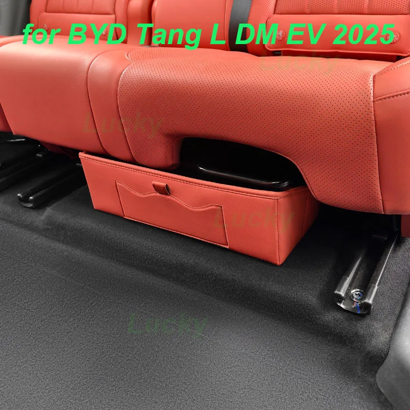 

for BYD Tang L DM EV 2025 Car Second Row Under Seat Storage Box Rear Row Under-seat Expansion Storage Box Interior Accessories