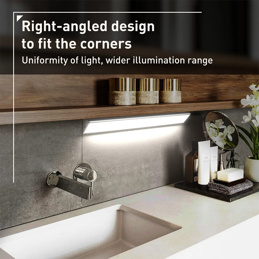 LED Mirror Vanity Lights Battery Powered Wireless Cabinet Lights USB Charging Modern Stair Light for Makeup Vanity