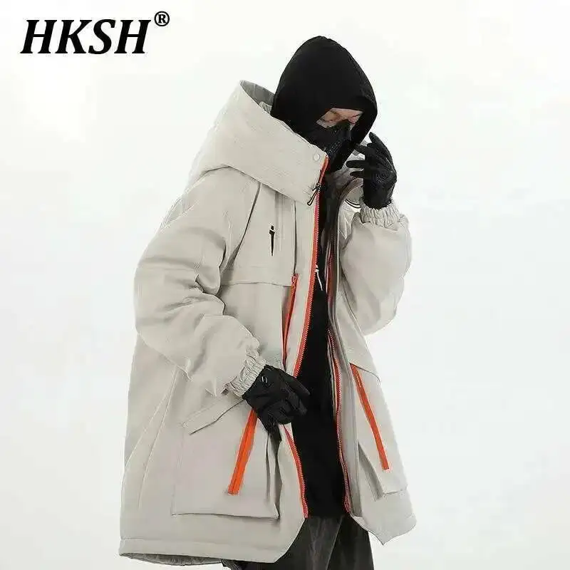 HKSH Heavy Industry Winter New Fashion Brand Multi Pocket Charge Coat Cotton Men's Tide Padded Loose Thicken Warm Jackets HK1972