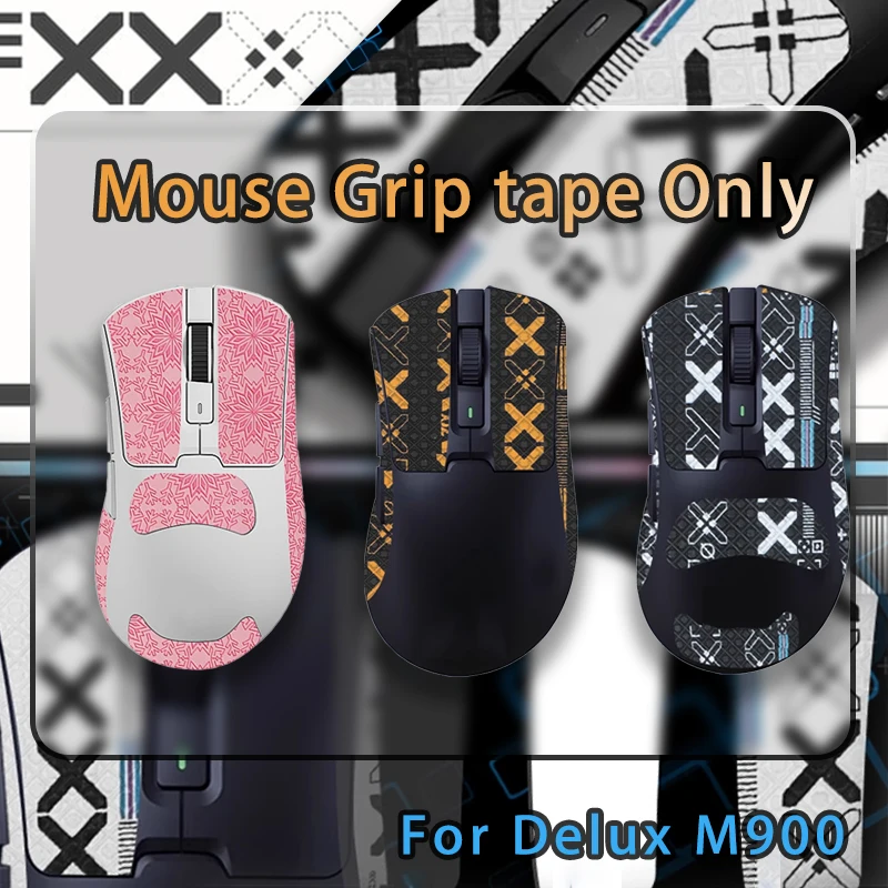 Perfect fit Delux M900 Pro+/Ultra Mouse Grip Tape – Anti-Sweat Non-Slip Palm Grip Pre-Cut Covers for All-Day Comfort & Control