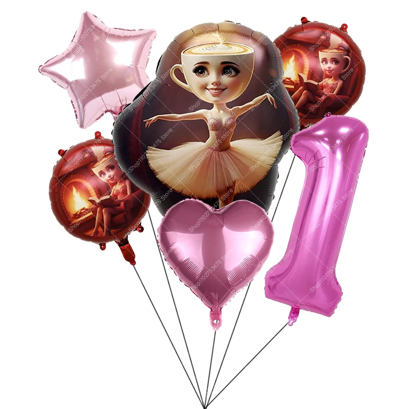 

Italian Brainrot Foil Balloon Set Ballerina Cappuccina Number 1-10 Balloons Happy Birthday Party Supplies Home Decor Accessories