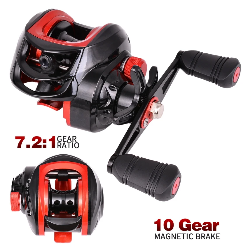 2021 New Metal Spool Baitcasting Reel 8kg Max Drag 7.2:1 High Speed Gear Ratio Bait Casting Fishing Wheel Fishing Reel