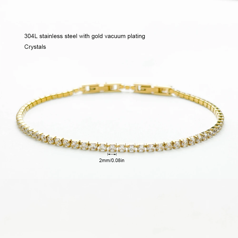Women's Cluster CZ Link Chain Tennis Bracelet