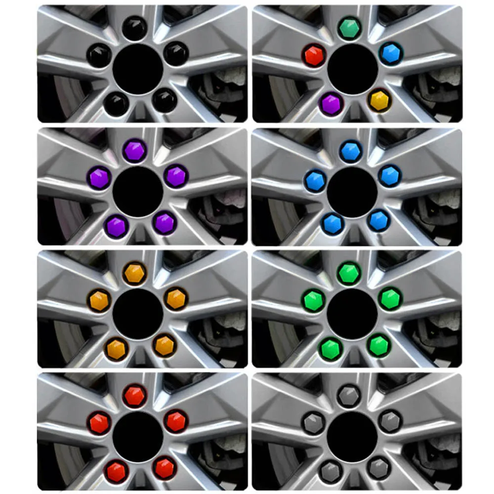 20Pcs/Set 17 19 21mm Car Wheel Nut Covers Auto Hub Screw Protection Cap Bolt Rims Auto Exterior Accessories Anti-Rust Dust Cover