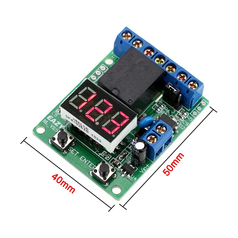 ABJF-Relay Module DC 12V Digital Voltage Control Relay Switch Control Board Module LED Voltmeter Charging Discharge Security