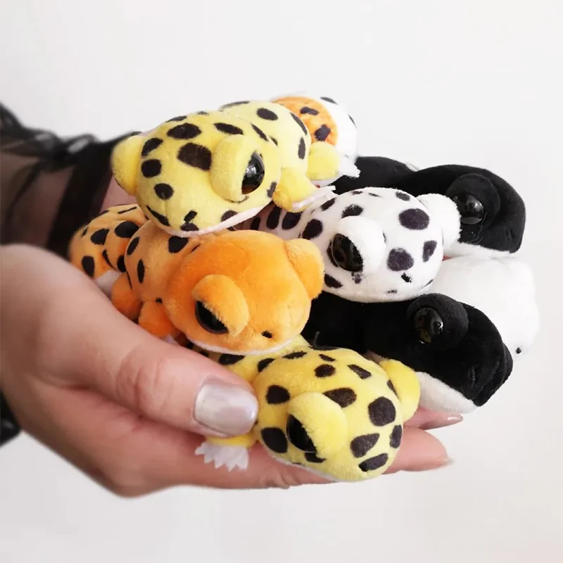 퀄리아 캡슐 토이 귀여운 카와이 레오파드 게코 플러시 토이 디아블로 블랑코 도마뱀 파충류 인형 볼 체인 가방 키 펜던트 피규어