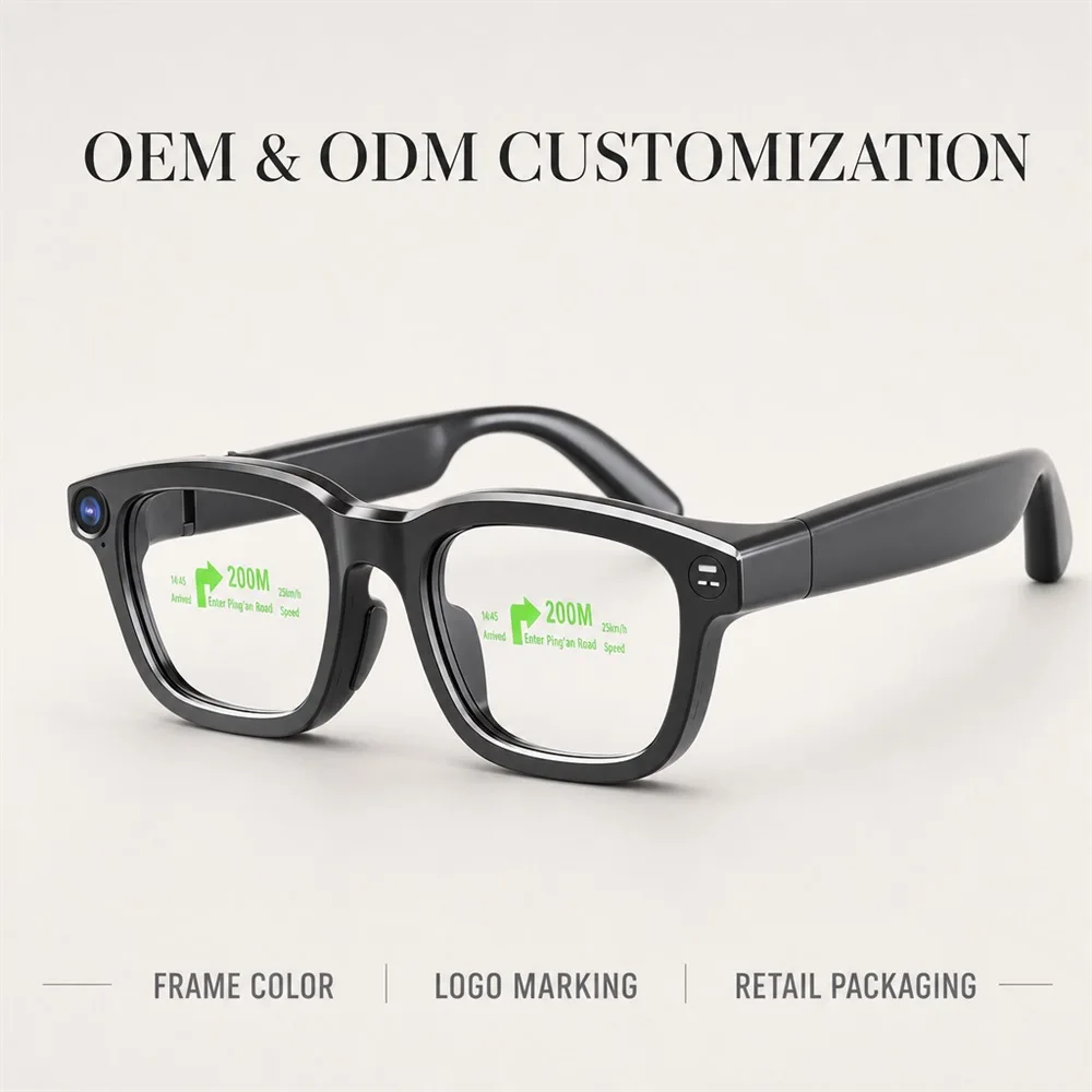 NEW Dual-lens Display Optical Waveguide 20MP 4K High-definition AR Navigation Voice Conversation Touch Control AI Smart Glasses
