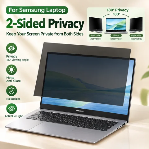 2-Sides Left and Right 180° Privacy Filter Anti Spy Screen Protector Film For Smasung Galaxy Book 2/4/5/6 Pro 14"15"16 Inch 2026
