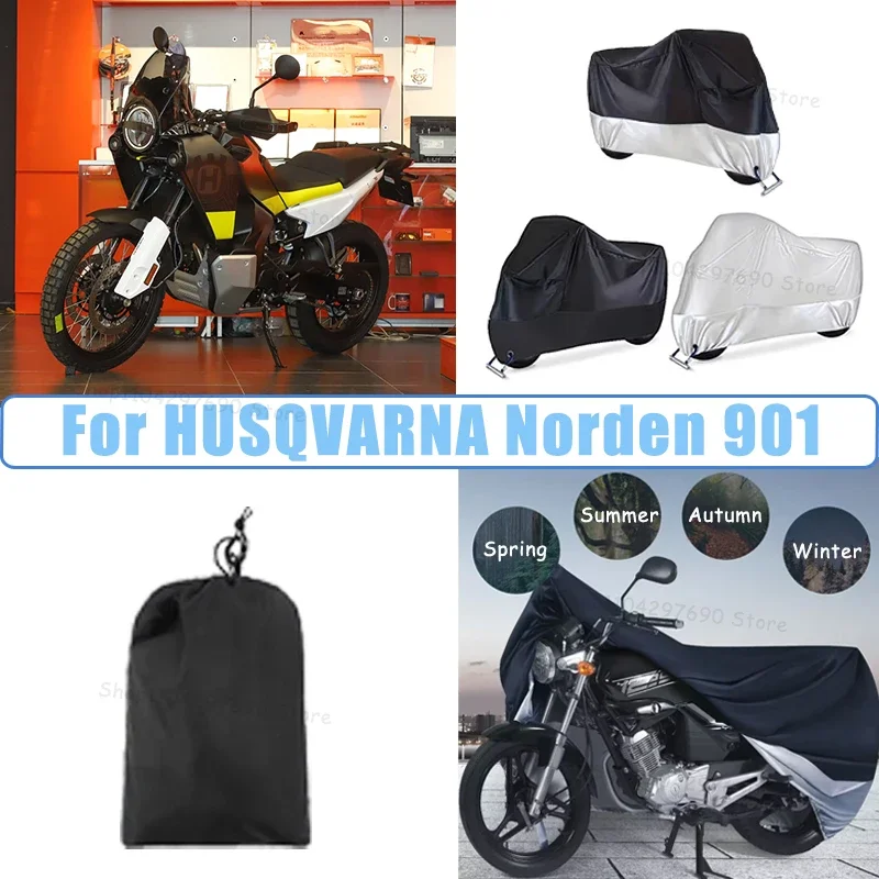 210D Oxford Motorcycle Cover Waterproof All Season UV Protection For HUSQVARNA Norden 901 Anti-Tear Windproof Motorbike Cover