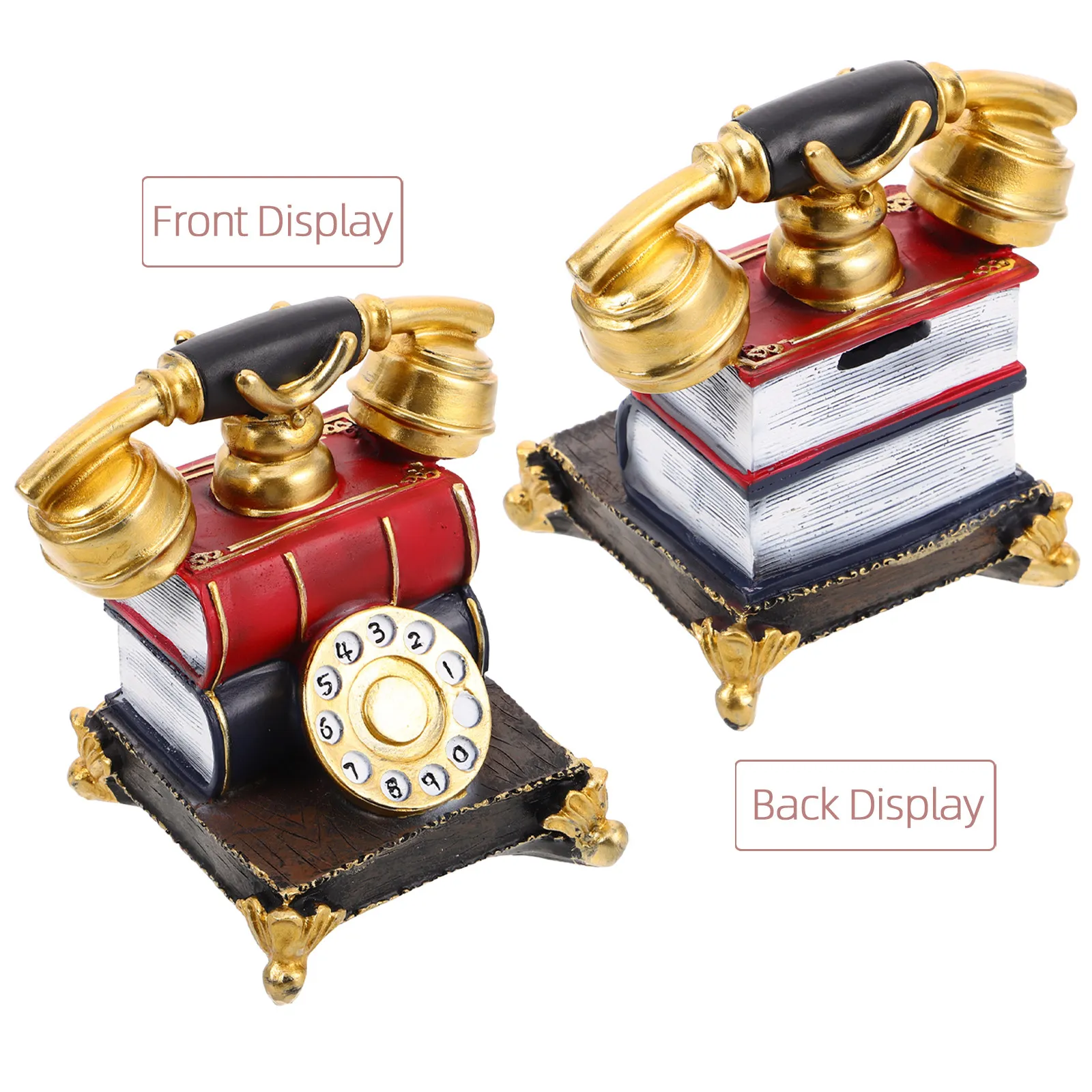 Retro Rotary Phone Vintage Telephone Home Office Desk Decor Decorative Phone Display for Cafe Restaurant Telephone Prop view 6