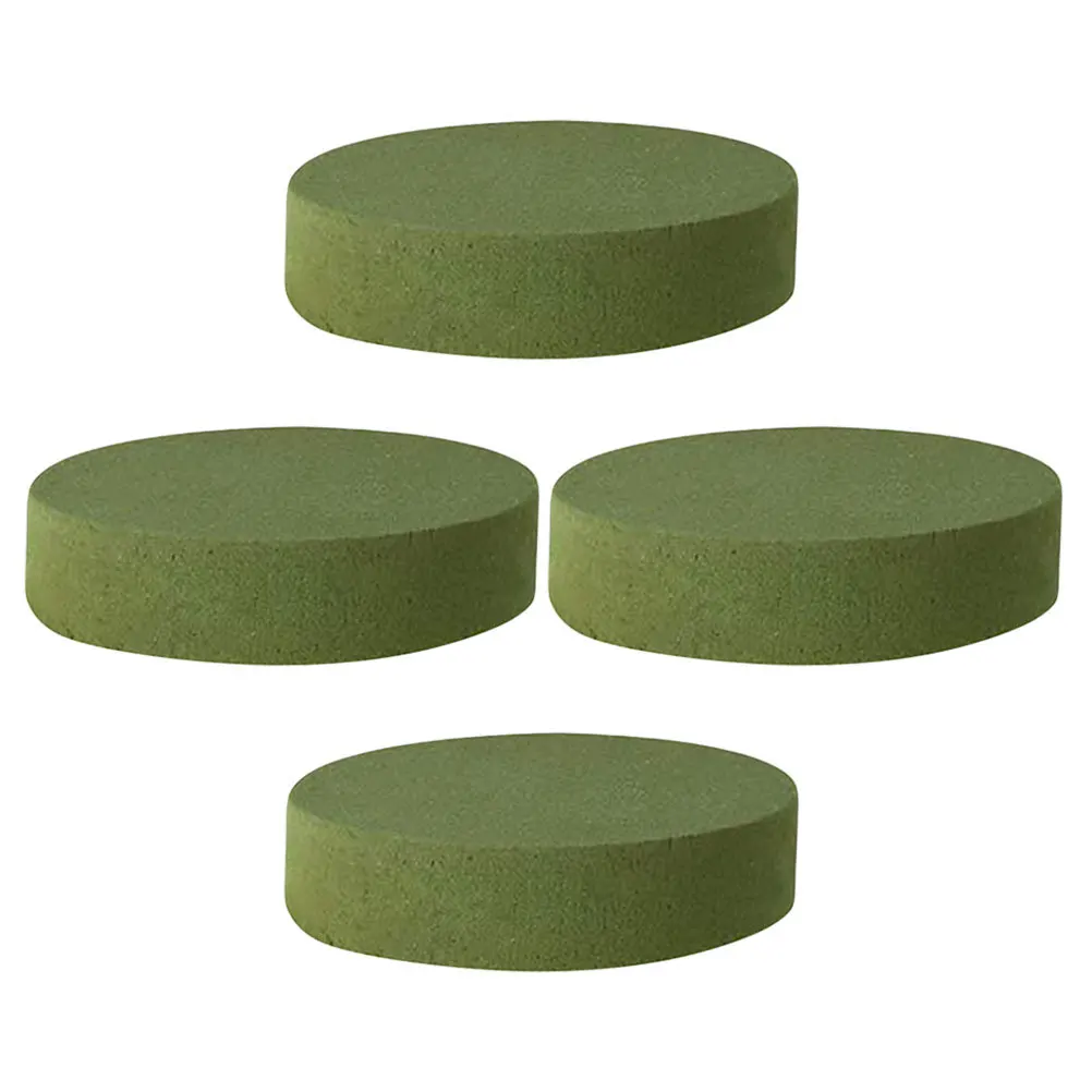 

4Pcs Floral Base Flower Arrangement Mud Round Design Easy Cut Practical Water Absorption Flower Holder DIY Wedding Floral