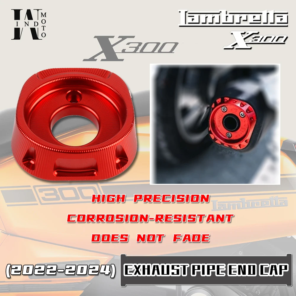 

Exhaust pipe end cap for LAMBRETTA X300 Aluminum alloy Exhaust pipe end ornament cap Tailpipe End Cover