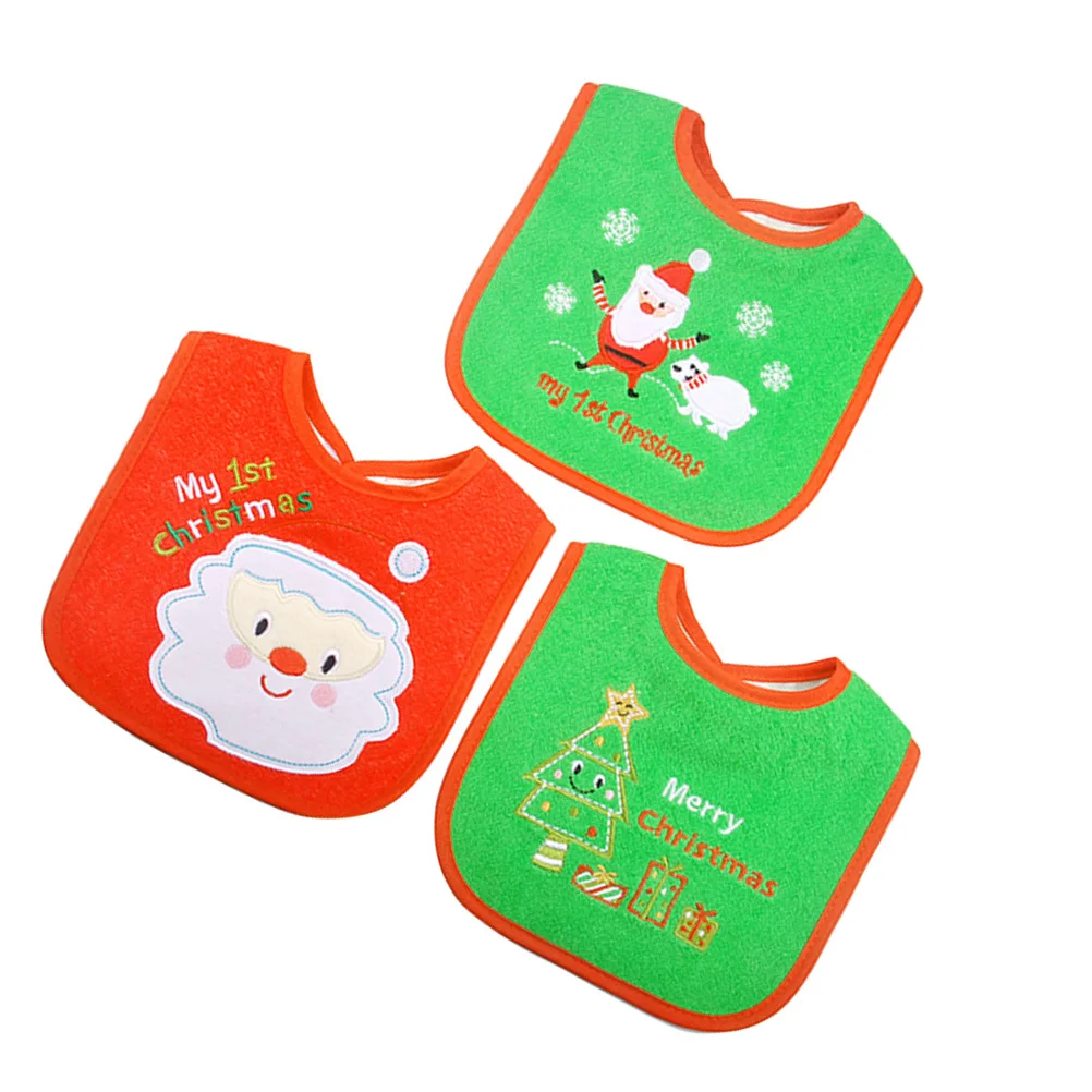 3 قطع من المرايل القماشية المقاومة للماء مريلة أطفال من القماش الناعم للرضع والأطفال الصغار تبقى جافة أثناء تغذية حل العاب الغداء الفوضوي #6