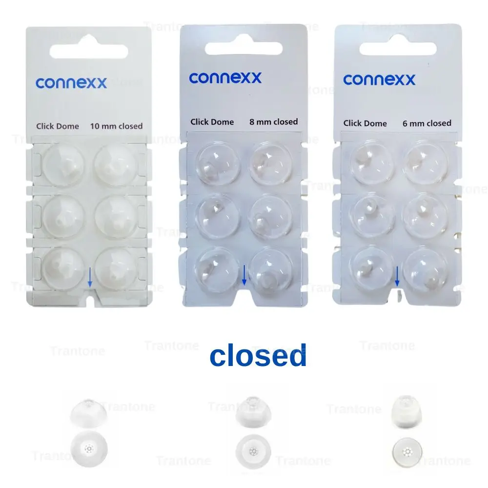 6Pieces Signia Click Connexx Original Silicone Ear domes ,for  Signia Rexton Vibe CIC ITC and RIC Model Hering Aids