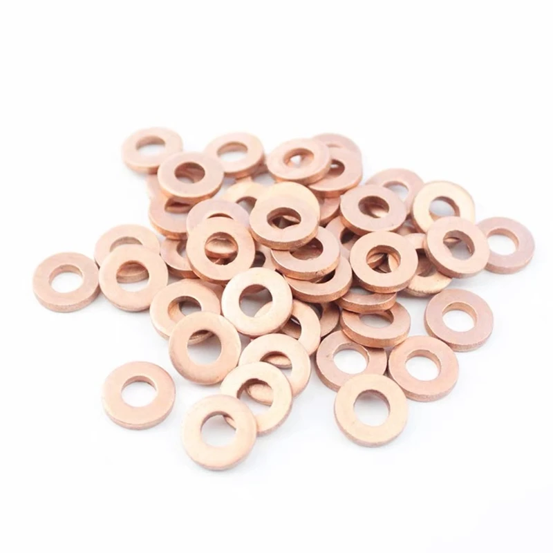 100PCS 10×15mm 7×13mm /15mm Diesel Common Rail Injector Nozzle Copper Seal Washer Fuel Pump Gasket Pad for Bosch Denso CAT