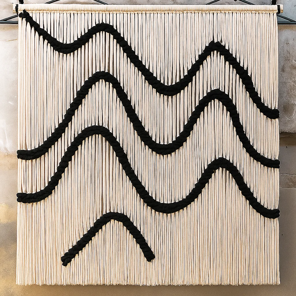 #￥Hot Creative MinimalistInteriors Macram in Linen and Fiber for Office Nook Provide Tapestry As Hotel Art with Flat and Privacy