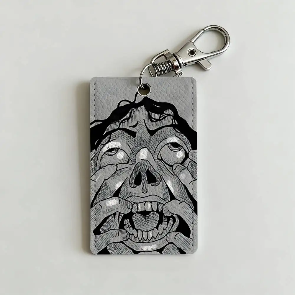 Cool Phasmophobia Card Holder Men And Womenn Universal Antirust Keychain Learther Access Drop Key Tag Ring