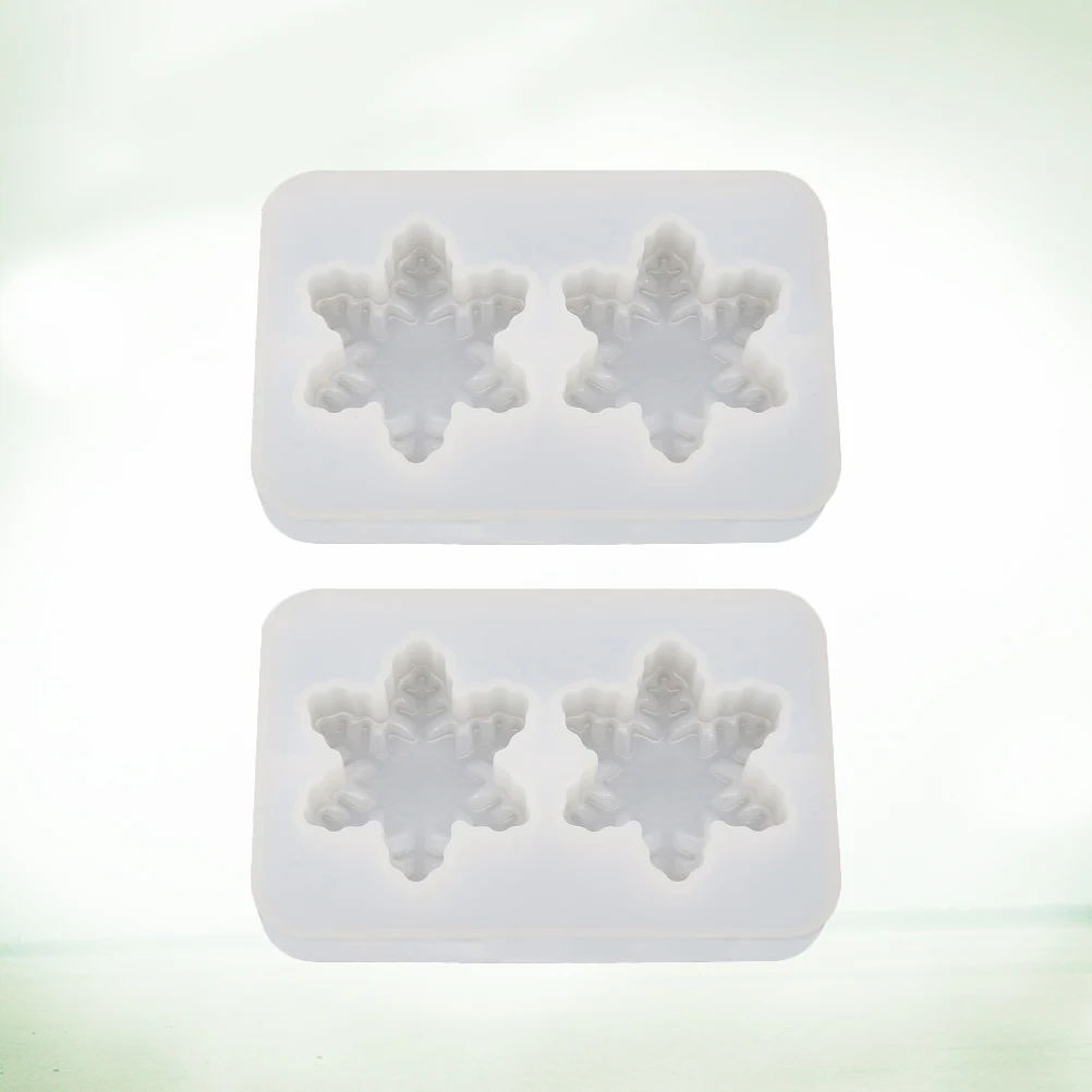 

2Pcs Crystal Epoxy Jewelry Making Mold Reusable Silicone Pendant Craft Tools White Snowflake Design DIY Accessories